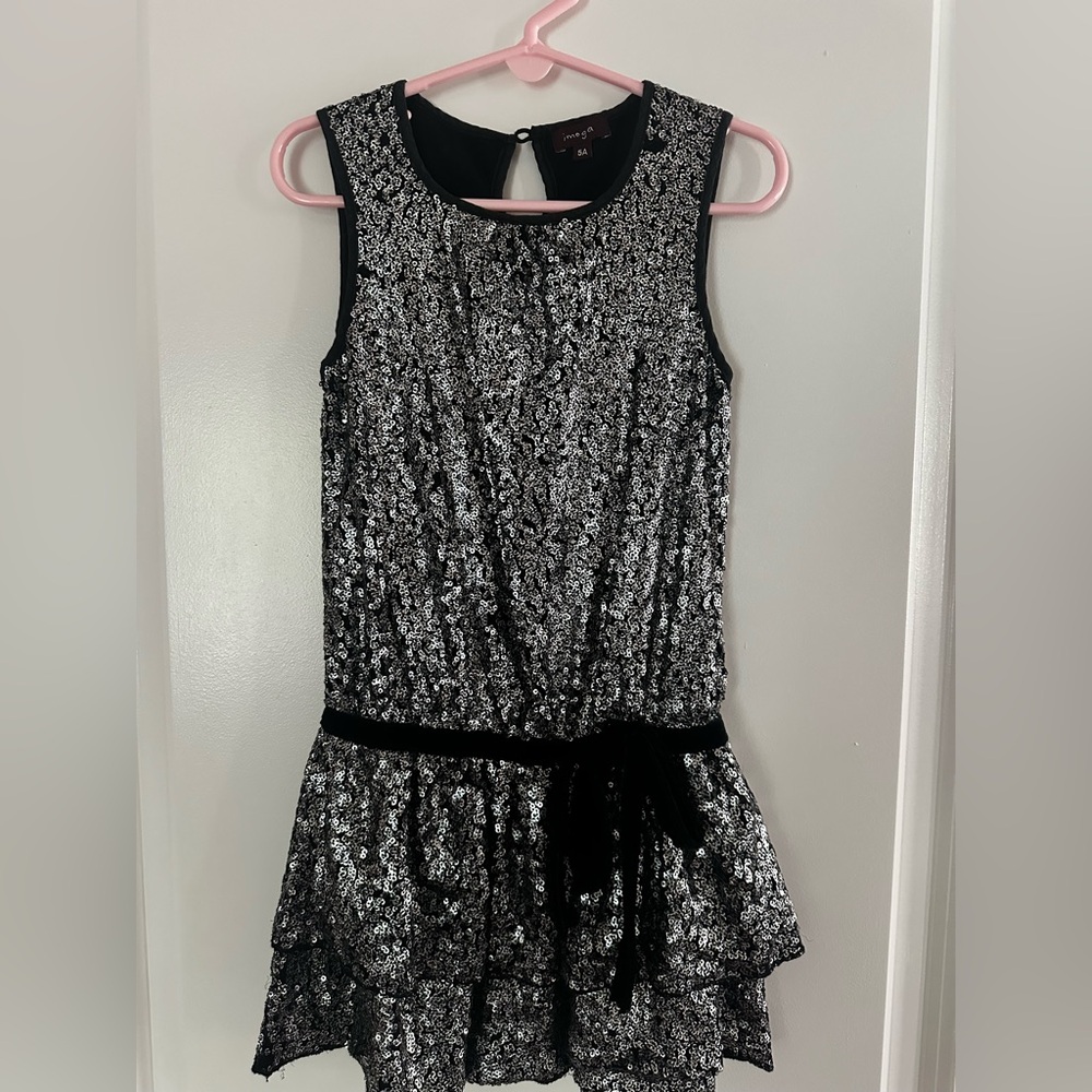 Elegant Black and Silver Kids Dress